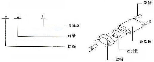 FZH防爆尾端接線盒結(jié)構(gòu)及型號說明